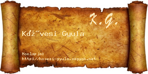 Kövesi Gyula névjegykártya