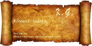Kövesi Gyula névjegykártya