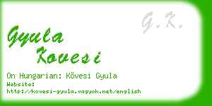 gyula kovesi business card